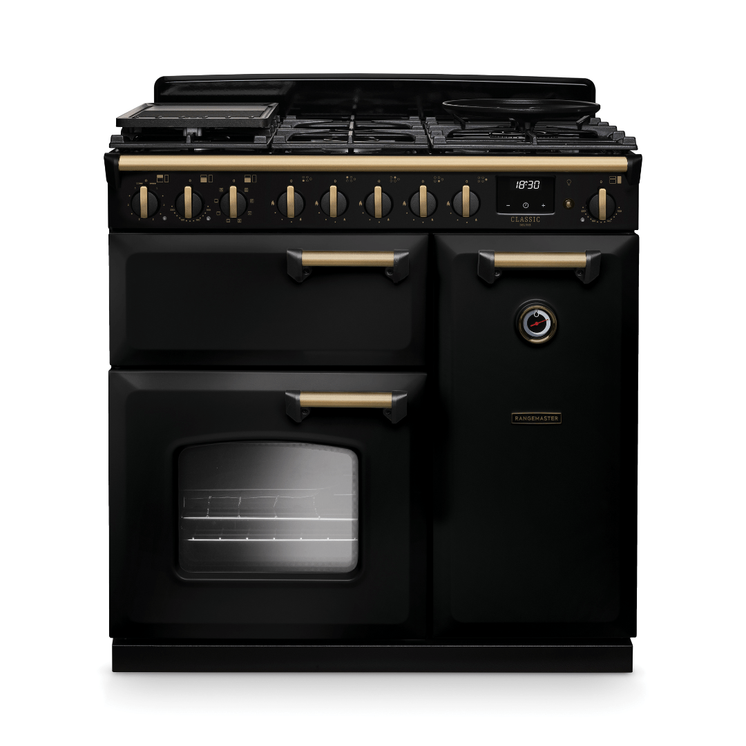 Rangemaster Classic Deluxe 90cm Dual Fuel Range Cooker - New - Carvers Interiors - Rangemaster