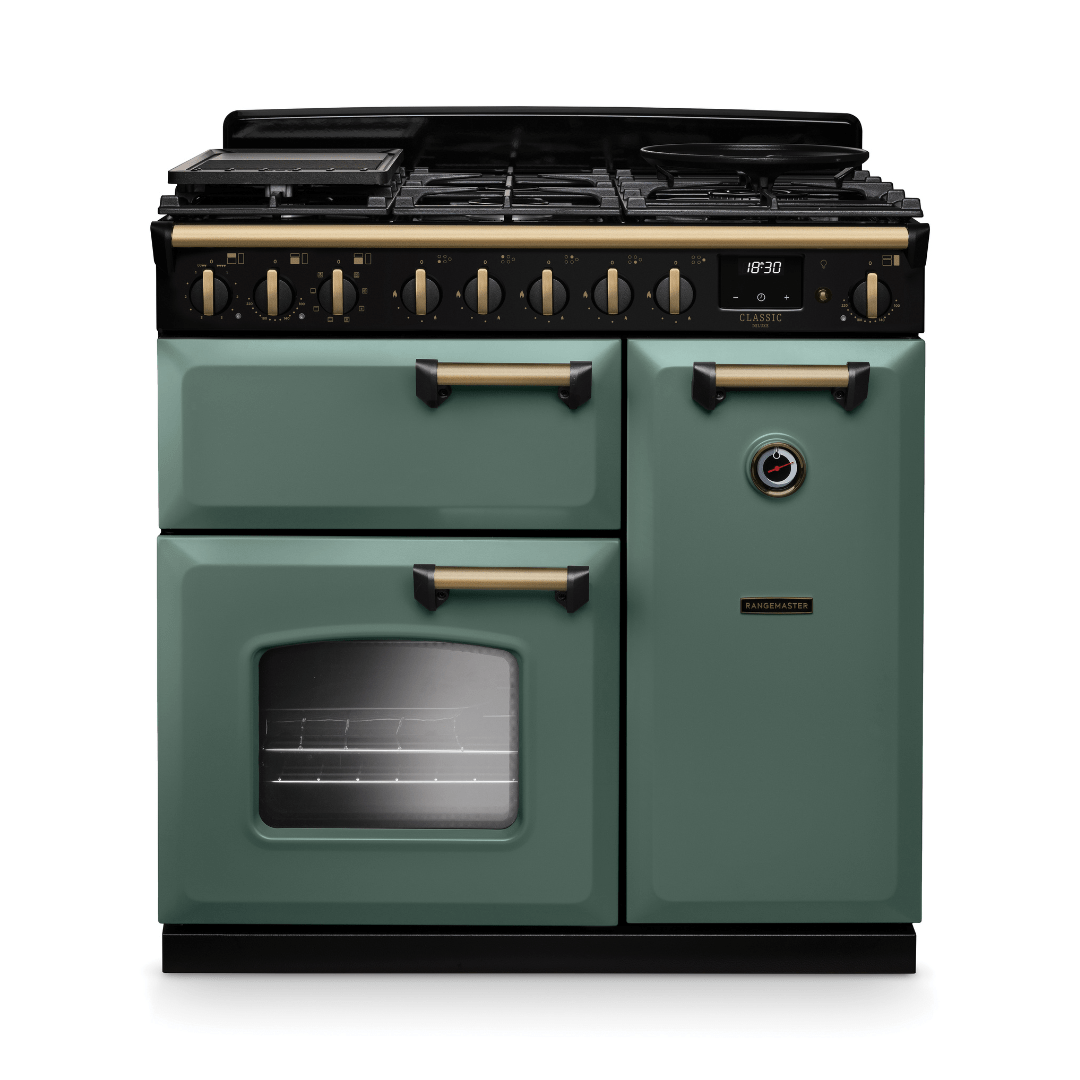 Rangemaster Classic Deluxe 90cm Dual Fuel Range Cooker - New - Carvers Interiors - Rangemaster