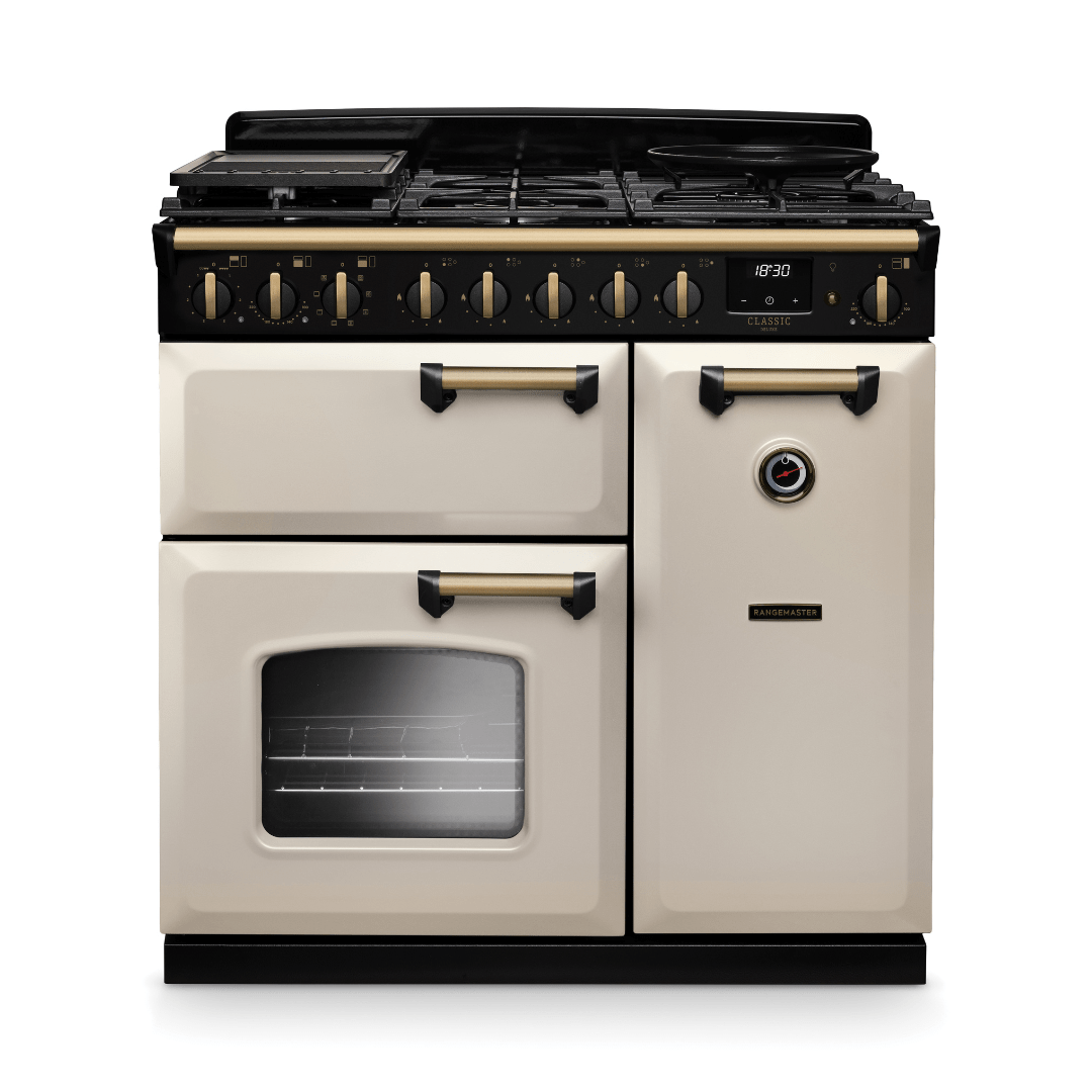 Rangemaster Classic Deluxe 90cm Dual Fuel Range Cooker - New - Carvers Interiors - Rangemaster