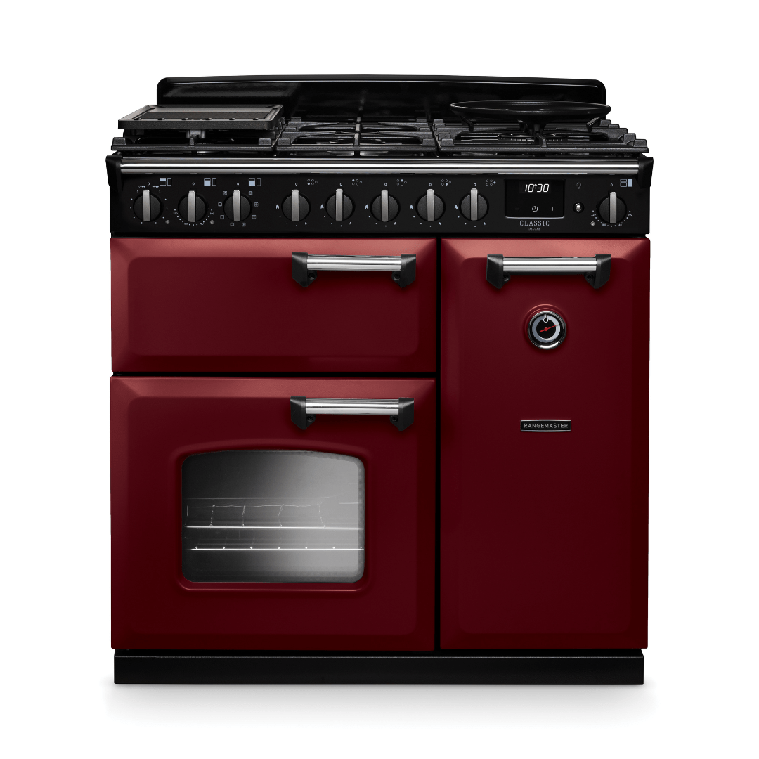 Rangemaster Classic Deluxe 90cm Dual Fuel Range Cooker - New - Carvers Interiors - Rangemaster