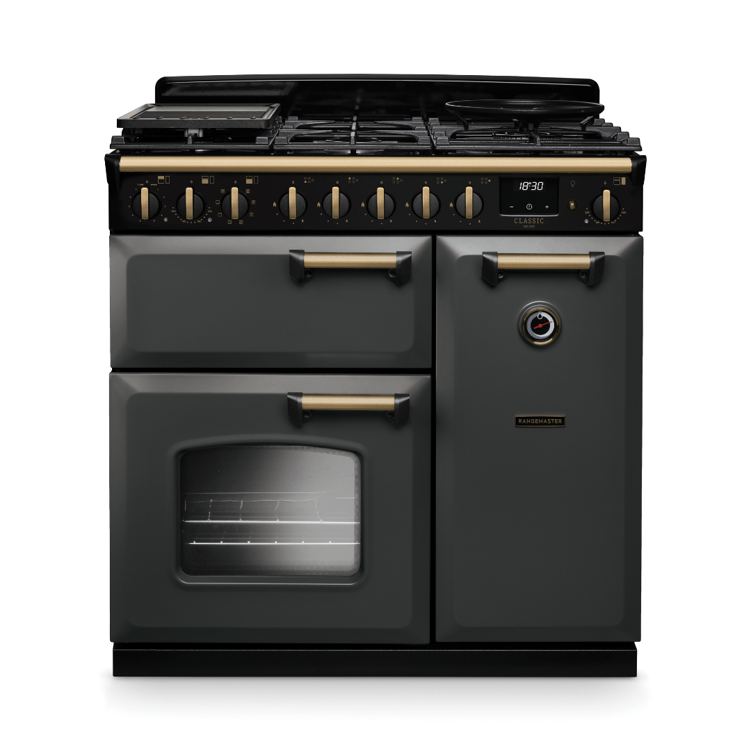 Rangemaster Classic Deluxe 90cm Dual Fuel Range Cooker - New - Carvers Interiors - Rangemaster