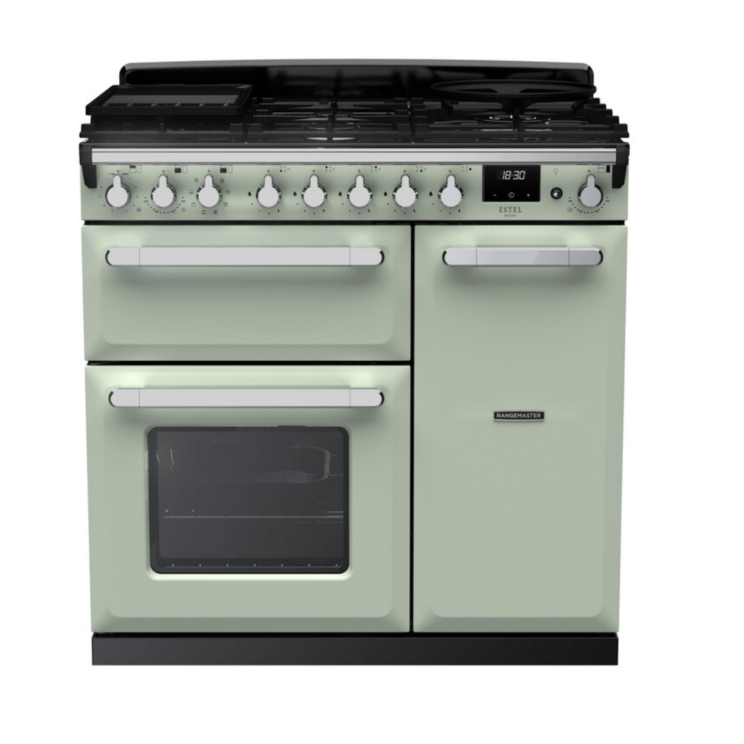 Rangemaster Estel Deluxe 90cm Dual Fuel Range Cooker - Carvers Interiors - Rangemaster