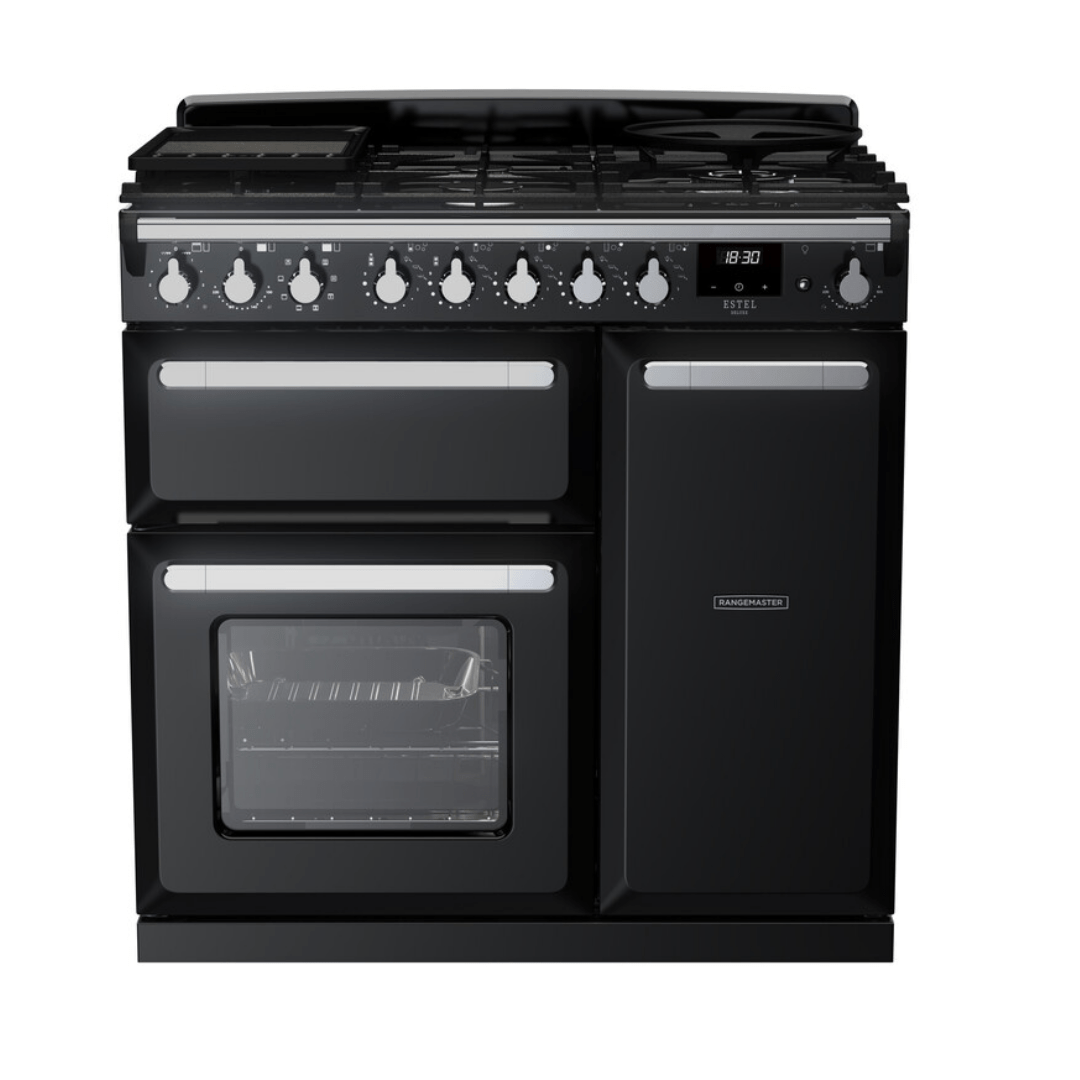 Rangemaster Estel Deluxe 90cm Dual Fuel Range Cooker - Carvers Interiors - Rangemaster