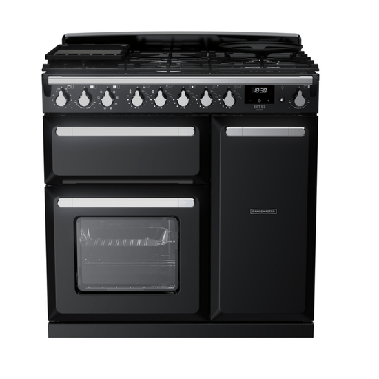Rangemaster Estel Deluxe 90cm Dual Fuel Range Cooker - Carvers Interiors - Rangemaster