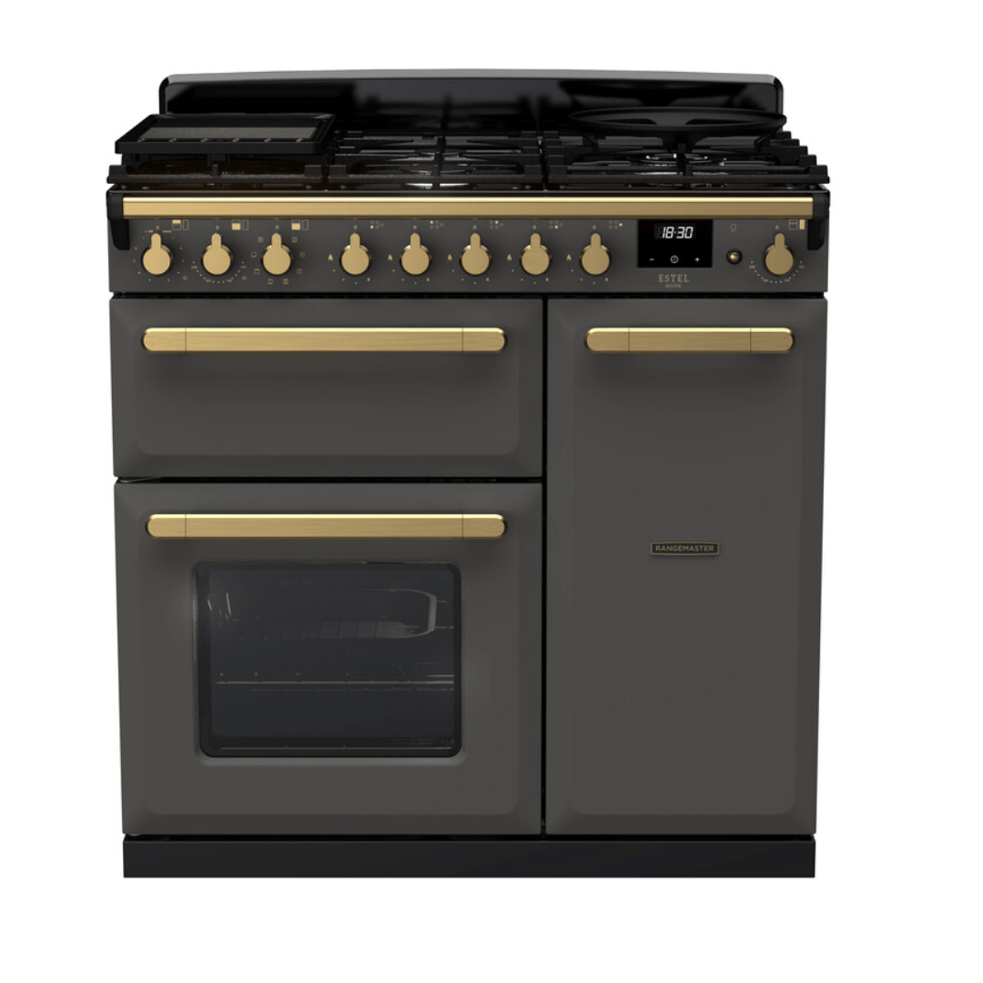 Rangemaster Estel Deluxe 90cm Dual Fuel Range Cooker - Carvers Interiors - Rangemaster