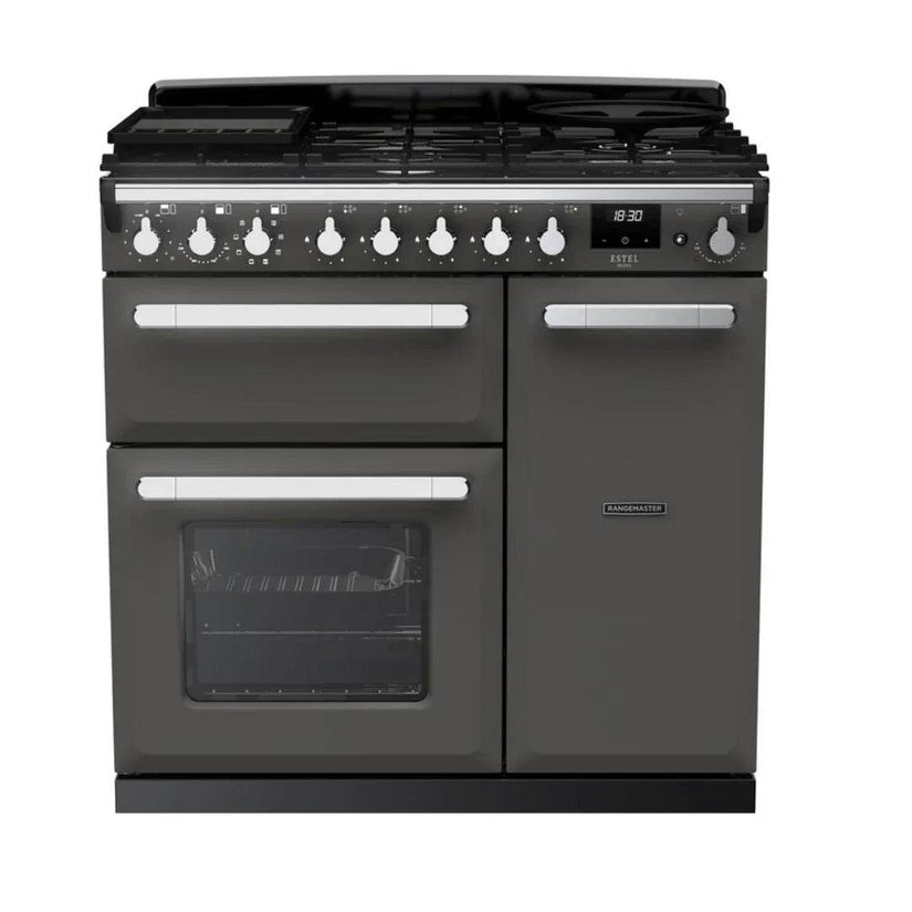 Rangemaster Estel Deluxe 90cm Dual Fuel Range Cooker - Carvers Interiors - Cookers and Bathroom Showroom Wolverhampton