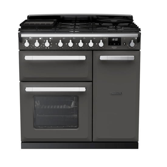Rangemaster Estel Deluxe 90cm Dual Fuel Range Cooker - Carvers Interiors - Rangemaster