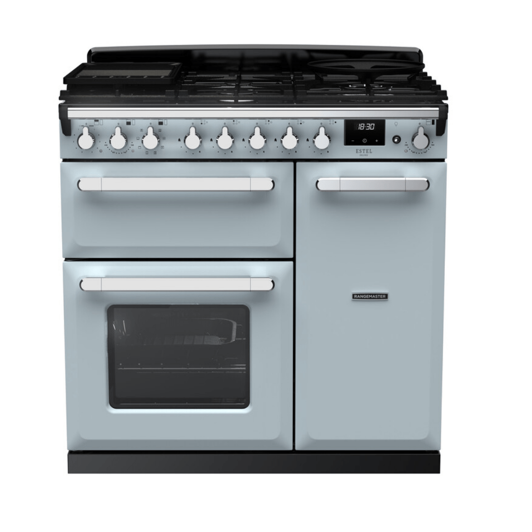 Rangemaster Estel Deluxe 90cm Dual Fuel Range Cooker - Carvers Interiors - Rangemaster