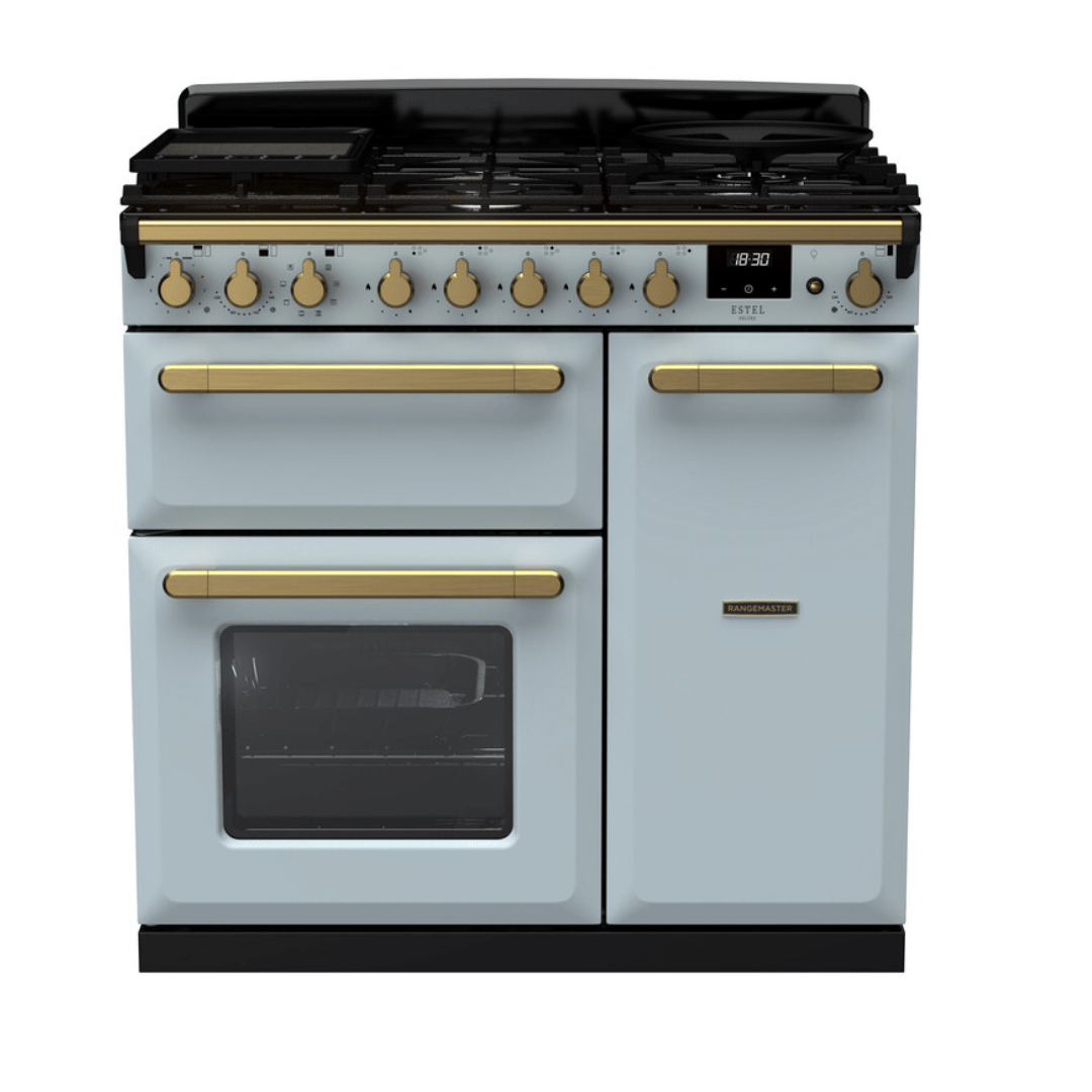 Rangemaster Estel Deluxe 90cm Dual Fuel Range Cooker - Carvers Interiors - Rangemaster
