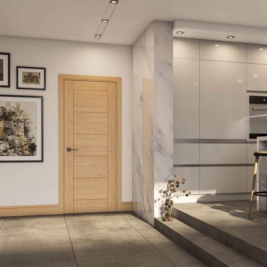 Seville Prefinished Oak Interior Door - Carvers Interiors - Deanta Doors