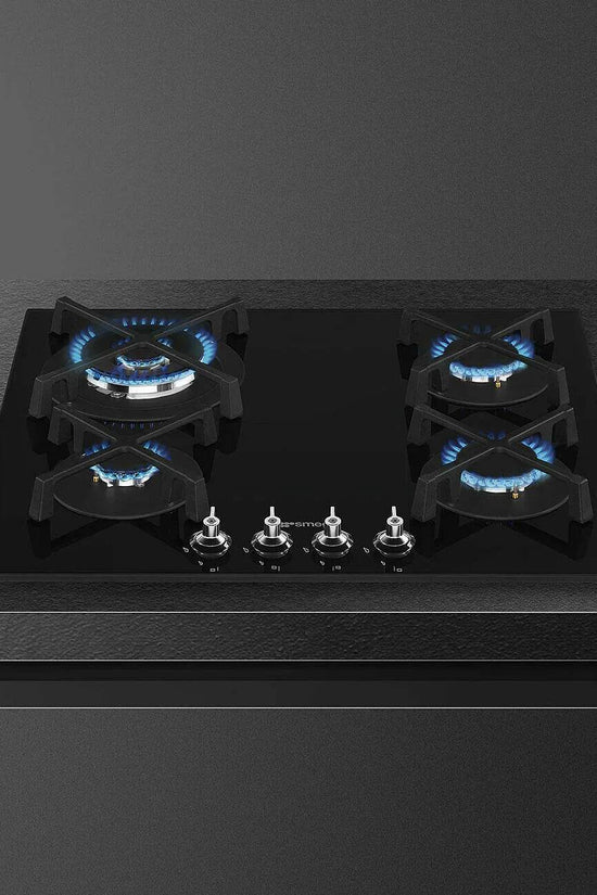 Smeg 60cm Classic Gas Hob, Black - Carvers Interiors - Cookers and Bathroom Showroom Wolverhampton