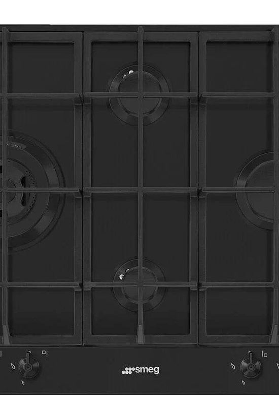 Smeg 60cm Classic Gas Hob, Matt Black - Carvers Interiors - Cookers and Bathroom Showroom Wolverhampton