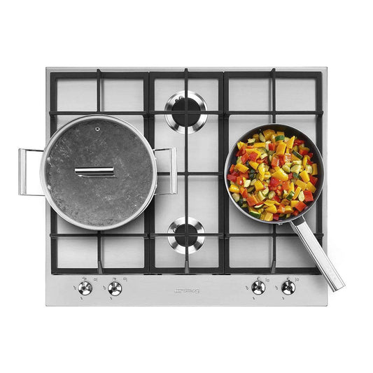 Smeg 60cm Classic Gas Hob, Stainless Steel - Carvers Interiors - Cookers and Bathroom Showroom Wolverhampton