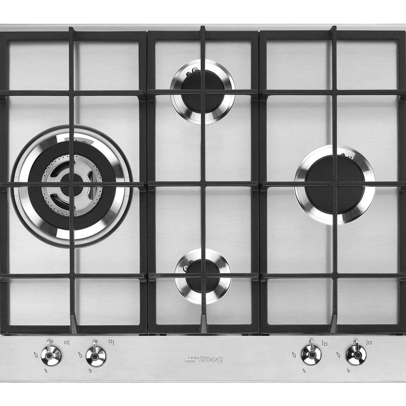 Smeg 60cm Classic Gas Hob, Stainless Steel - Carvers Interiors - Cookers and Bathroom Showroom Wolverhampton