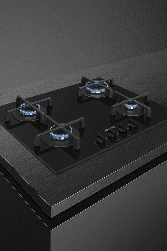 Smeg 60cm Cucina Gas Hob, Black - Carvers Interiors - Cookers and Bathroom Showroom Wolverhampton