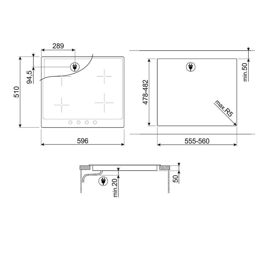 Smeg 60cm Victoria Induction Hob - Carvers Interiors - Cookers and Bathroom Showroom Wolverhampton