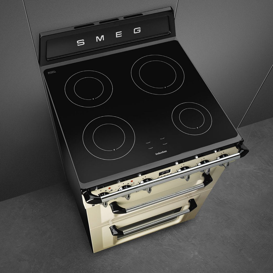 SMEG 60cm Victoria Induction Range Cooker - Gloss Cream - Carvers Interiors - Carvers Interior