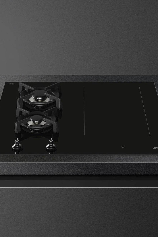 Smeg 65cm Classic Mixed Fuel Hob, Black - Carvers Interiors - Cookers and Bathroom Showroom Wolverhampton