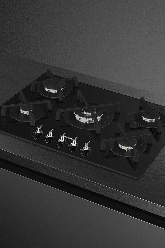Smeg 70/75cm Classic Gas Hob, Black - Carvers Interiors - Cookers and Bathroom Showroom Wolverhampton