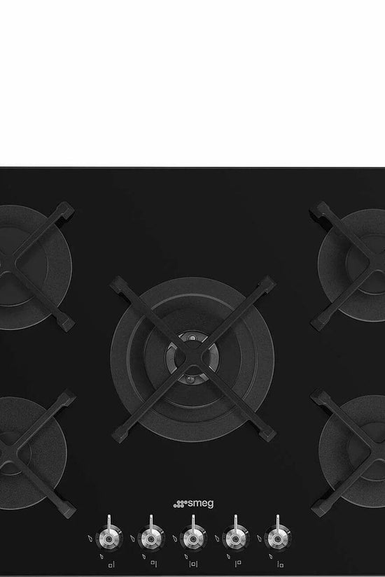 Smeg 70/75cm Classic Gas Hob, Black - Carvers Interiors - Cookers and Bathroom Showroom Wolverhampton