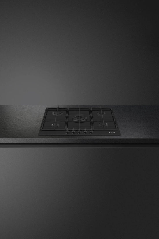 Smeg 70/75cm Classic Gas Hob, Matt Black - Carvers Interiors - Cookers and Bathroom Showroom Wolverhampton