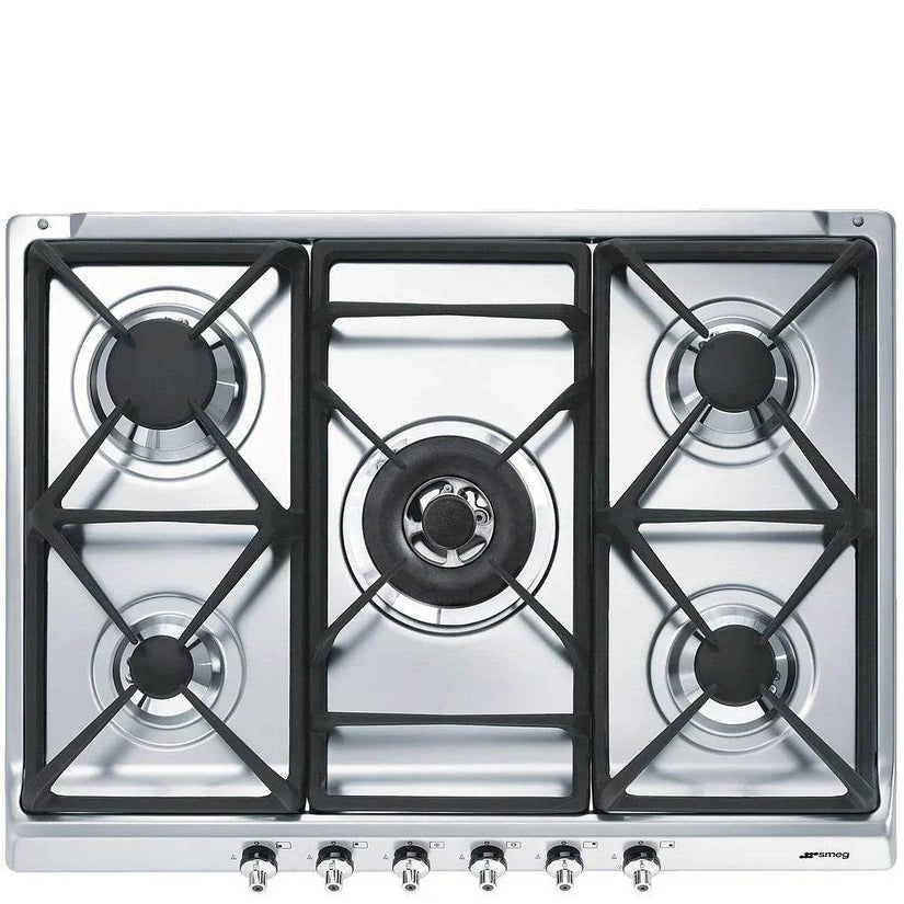 Smeg 70cm Classic Gas Hob, Stainless Steel - Carvers Interiors - Cookers and Bathroom Showroom Wolverhampton