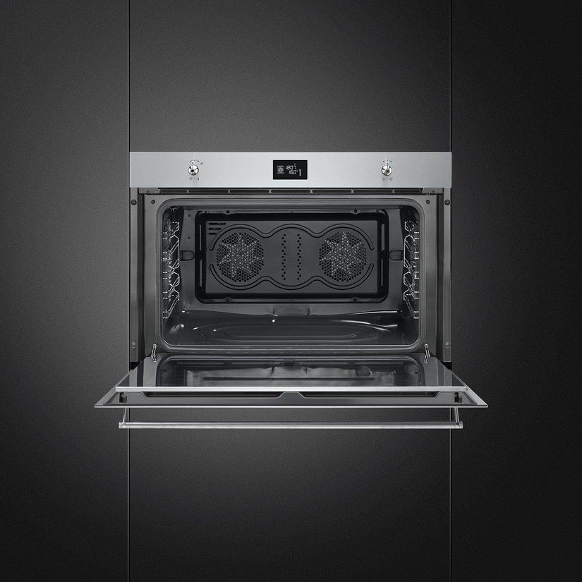 Smeg 90cm Classic Built-In Single Oven, Stainless steel - Carvers Interiors - Cookers and Bathroom Showroom Wolverhampton