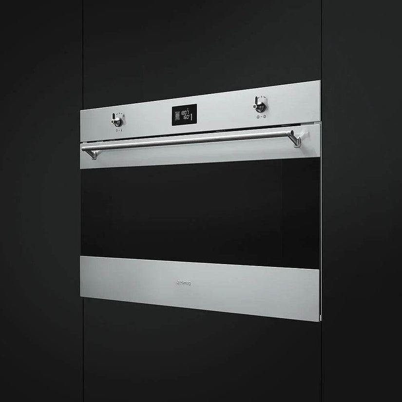 Smeg 90cm Classic Built-In Single Oven, Stainless steel - Carvers Interiors - Cookers and Bathroom Showroom Wolverhampton