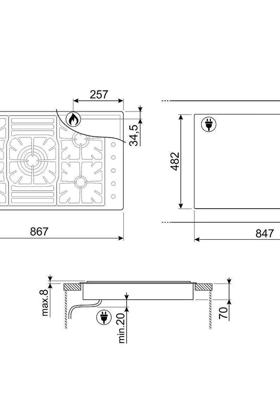 Smeg 90cm Classic Gas Hob - Carvers Interiors - Cookers and Bathroom Showroom Wolverhampton