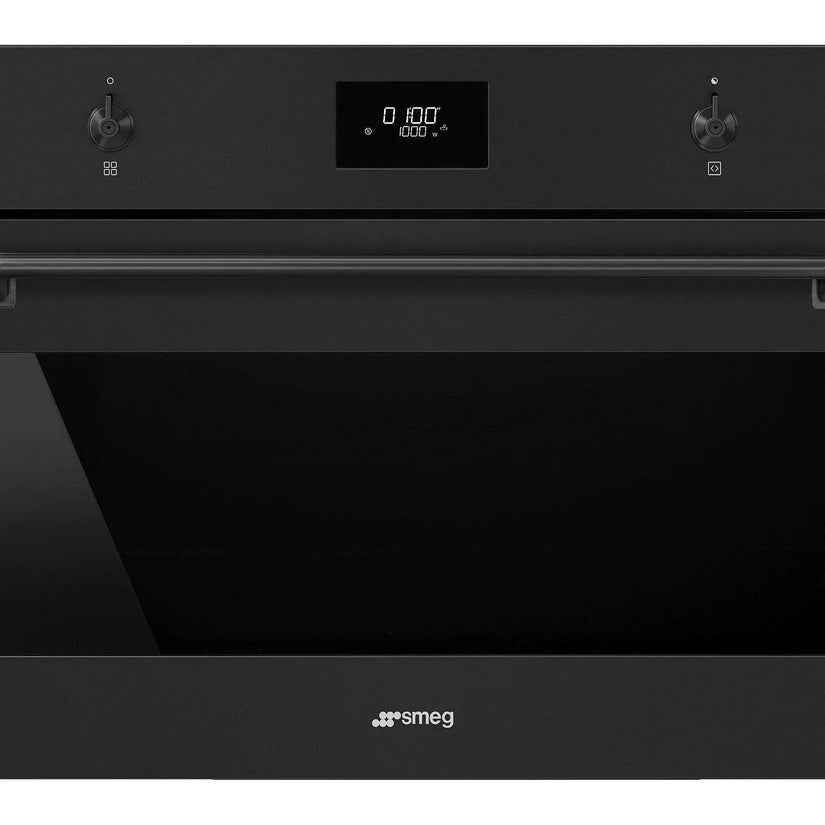 Smeg Classic 45cm Compact Built-In Oven & Microwave, Matt Black - Carvers Interiors - Cookers and Bathroom Showroom Wolverhampton