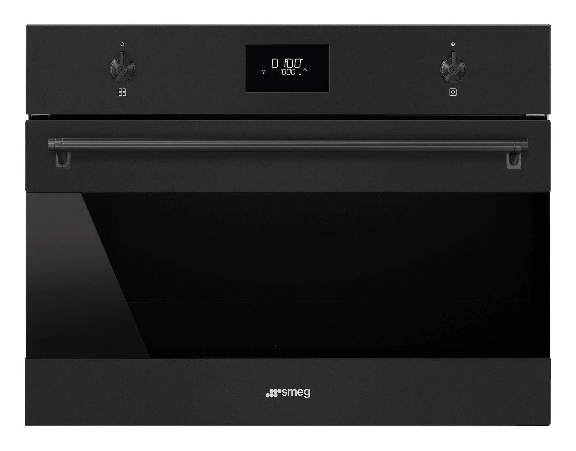 Smeg Classic 45cm Compact Built - In Oven & Microwave, Matt Black - Carvers Interiors - Smeg