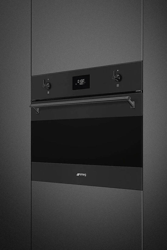 Smeg Classic 45cm Compact Built-In Oven & Microwave, Matt Black - Carvers Interiors - Cookers and Bathroom Showroom Wolverhampton