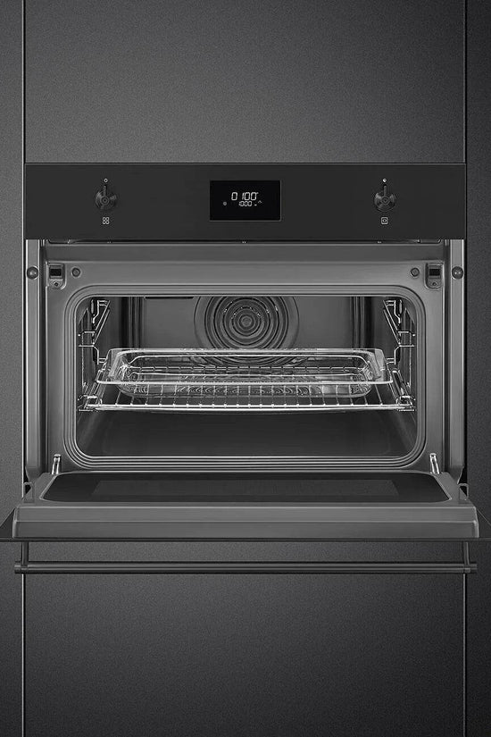 Smeg Classic 45cm Compact Built-In Oven & Microwave, Matt Black - Carvers Interiors - Cookers and Bathroom Showroom Wolverhampton