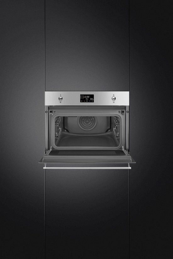 Smeg Classic 45cm Compact Built-In Oven & Microwave, Stainless Steel - Carvers Interiors - Cookers and Bathroom Showroom Wolverhampton