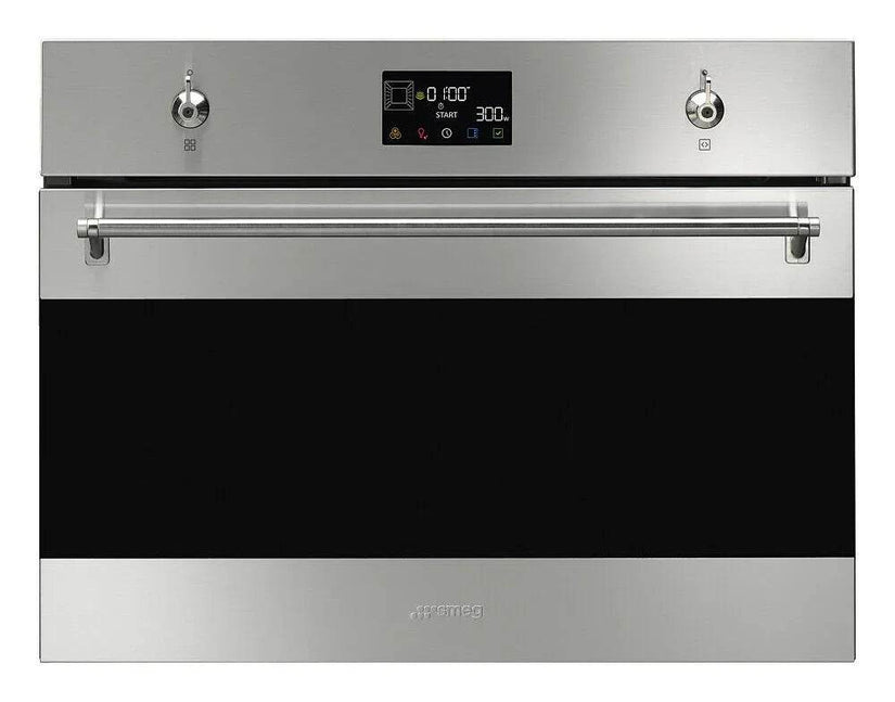 Smeg Classic 45cm Compact Built-In Oven & Microwave, Stainless Steel - Carvers Interiors - Cookers and Bathroom Showroom Wolverhampton
