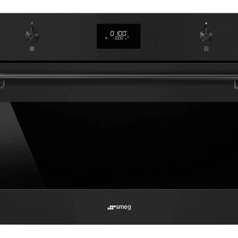 Smeg Classic 45cm Compact Microwave with grill, Matt Black - Carvers Interiors - Cookers and Bathroom Showroom Wolverhampton