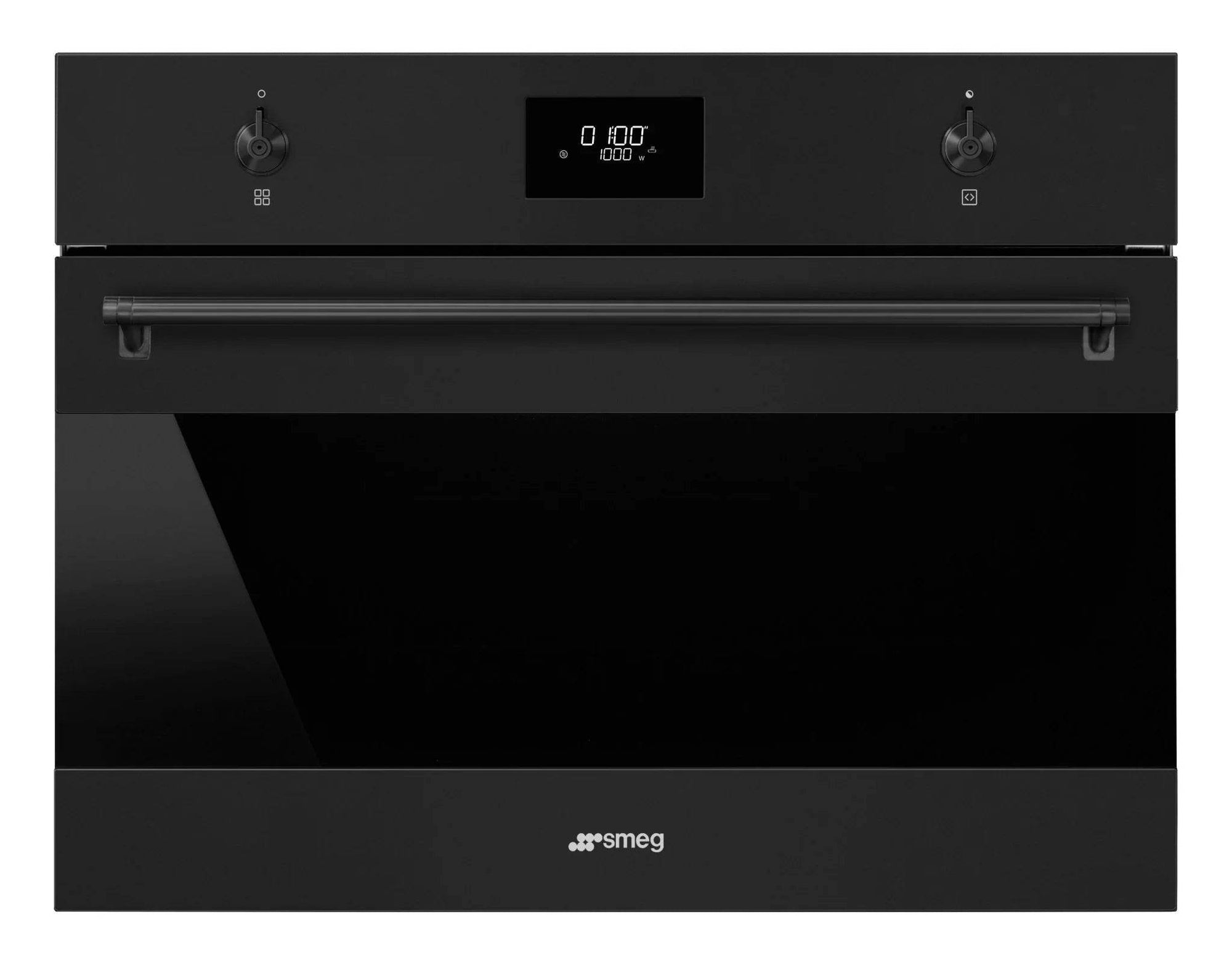 Smeg Classic 45cm Compact Microwave with grill, Matt Black - Carvers Interiors - Smeg