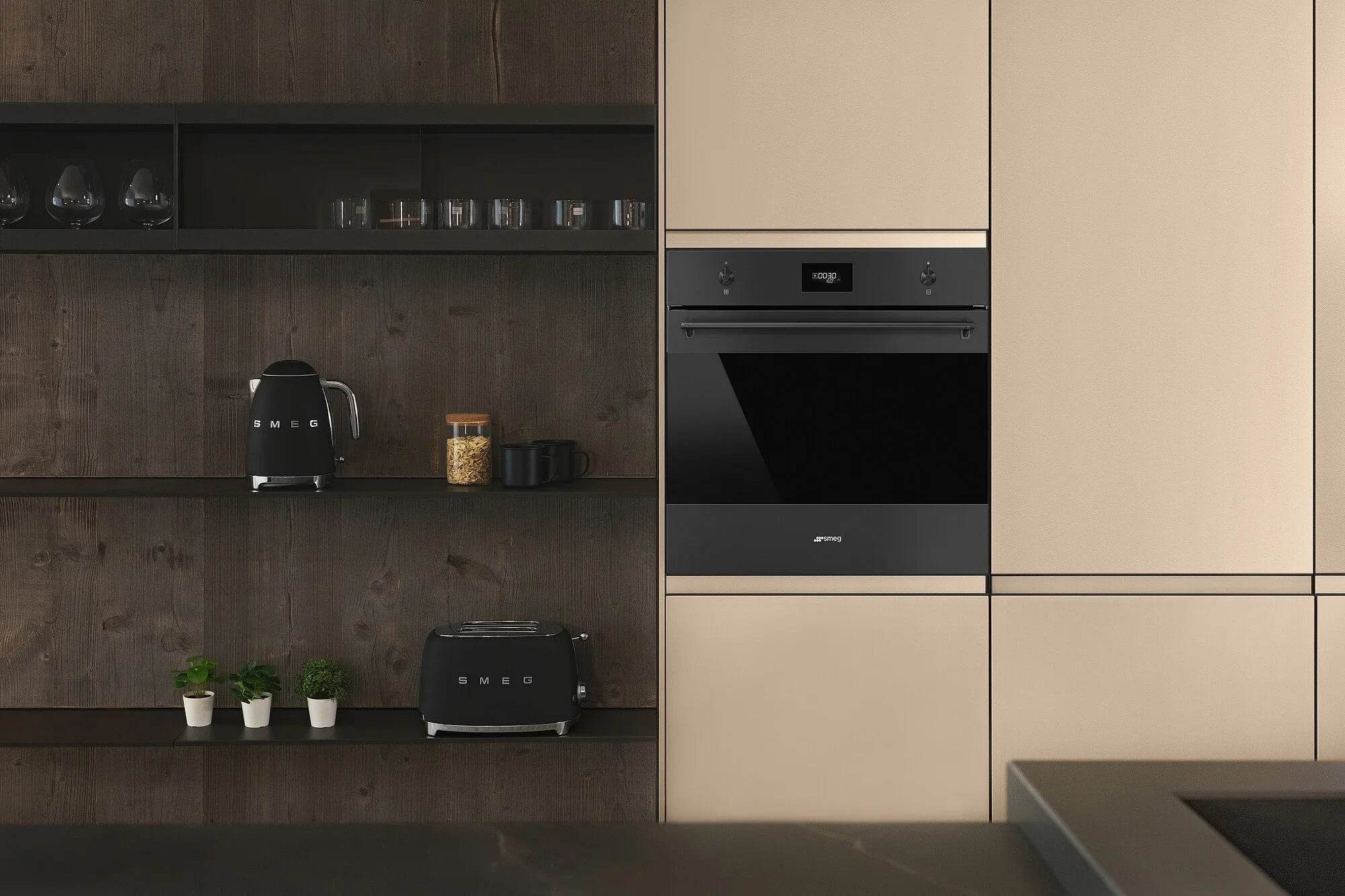 Smeg Classic 60cm Built-In Single Oven, Matt Black - Carvers Interiors - Cookers and Bathroom Showroom Wolverhampton