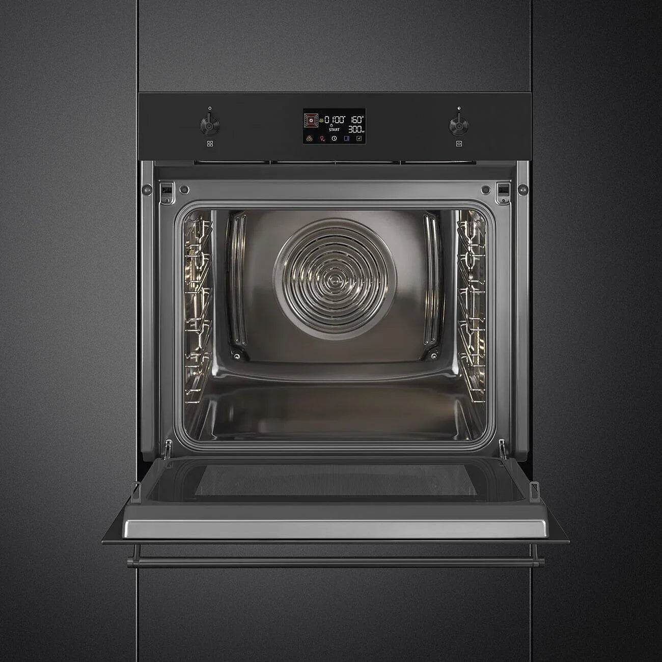 Smeg Classic 60cm Built - In Speedwave XL Single Oven, Matt Black - Carvers Interiors - Smeg