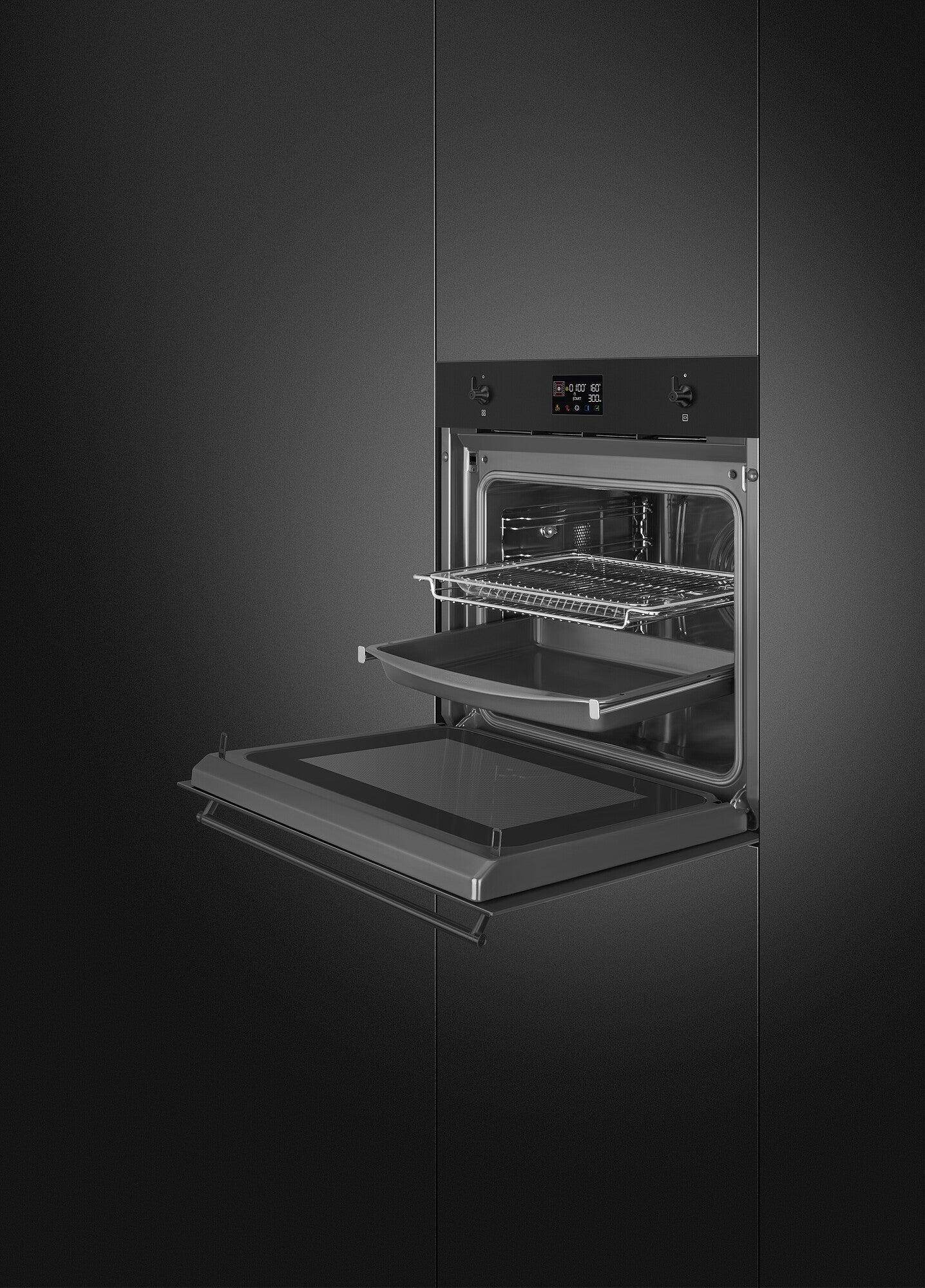 Smeg Classic 60cm Built - In Speedwave XL Single Oven, Matt Black - Carvers Interiors - Smeg