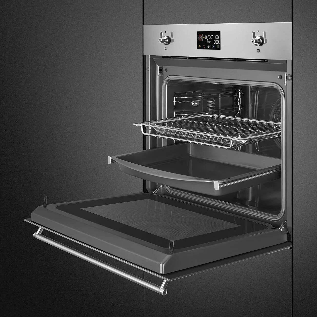 Smeg Classic 60cm Built - In Speedwave XL Single Oven, Stainless Steel - Carvers Interiors - Smeg