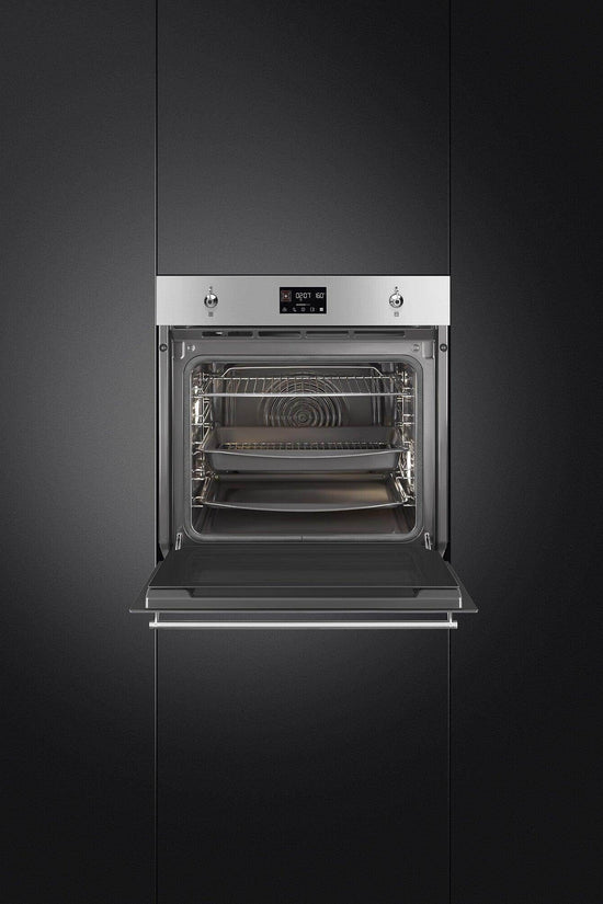 Smeg Classic 60cm Built-In Traditional Pyro Single Oven - Stainless Steel - Carvers Interiors - Cookers and Bathroom Showroom Wolverhampton