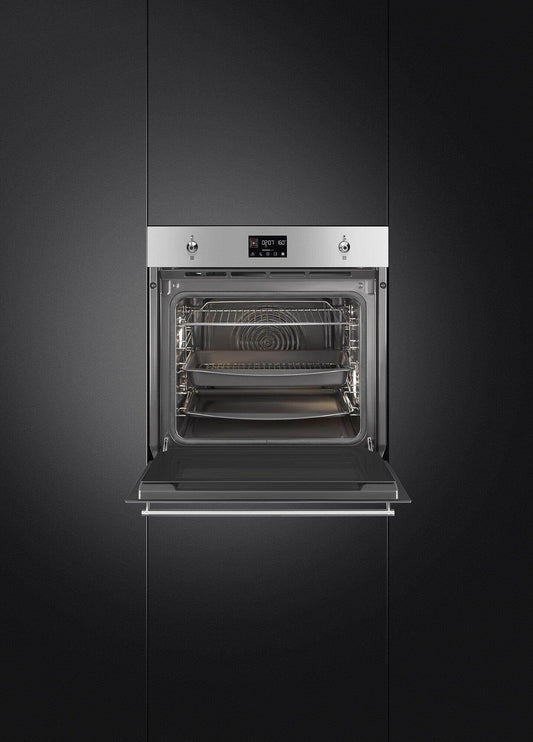 Smeg Classic 60cm Built-In Traditional Pyro Single Oven - Stainless Steel - Carvers Interiors - Cookers and Bathroom Showroom Wolverhampton