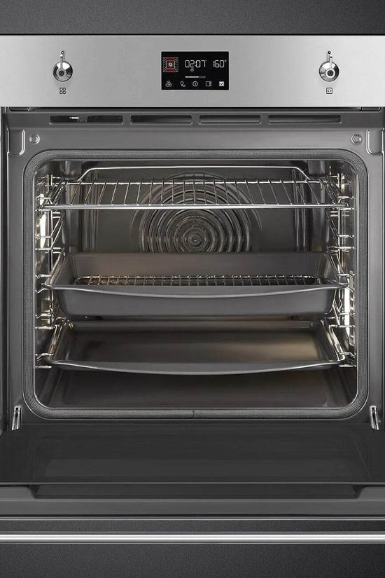 Smeg Classic 60cm Built-In Traditional Pyro Single Oven - Stainless Steel - Carvers Interiors - Cookers and Bathroom Showroom Wolverhampton