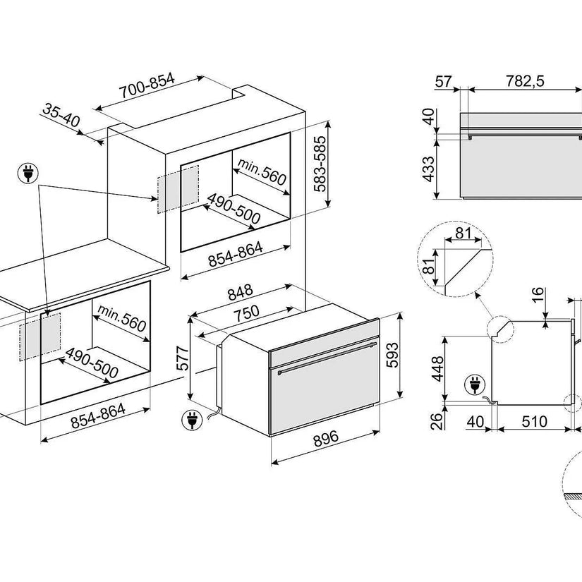 Smeg Classic 90cm Built-In Single Oven, Stainless steel - Carvers Interiors - Cookers and Bathroom Showroom Wolverhampton