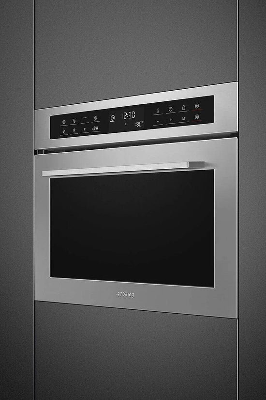 Smeg Cucina 45cm Compact Built-In Oven & Microwave, Stainless Steel - Carvers Interiors - Cookers and Bathroom Showroom Wolverhampton