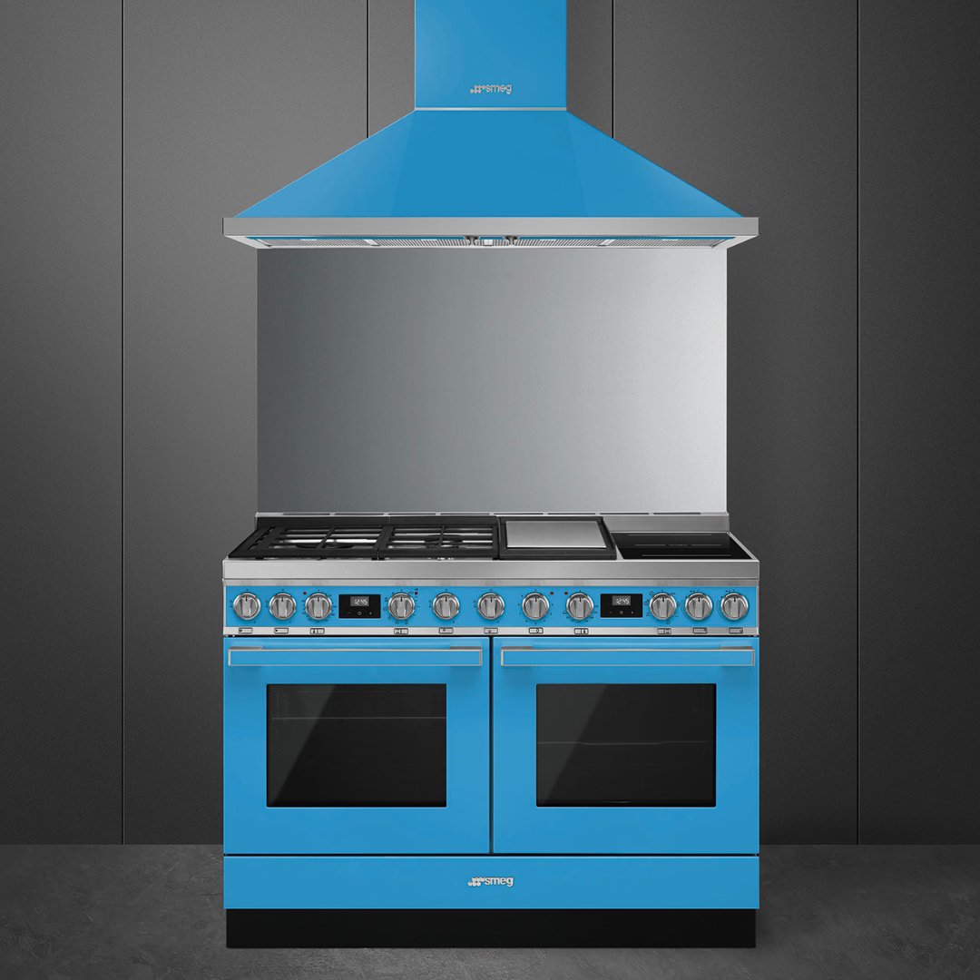 Smeg Portofino 120cm Duel Fuel Cooker CPF120IGMPBL - Turquoise - Carvers Interiors - Carvers Interior