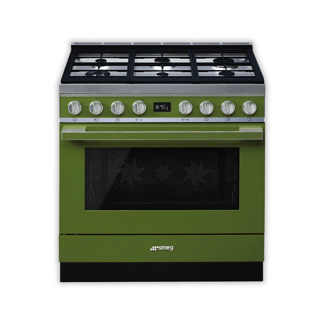 SMEG Portofino 90cm cooker with Multifunction Pyrolytic Oven CPF9GP - Carvers Interiors - Carvers Interior