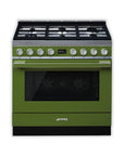 SMEG Portofino 90cm cooker with Multifunction Pyrolytic Oven CPF9GP - Carvers Interiors - Carvers Interior