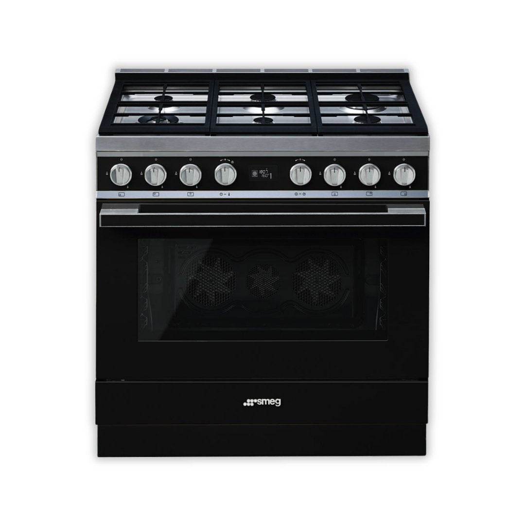 SMEG Portofino 90cm cooker with Multifunction Pyrolytic Oven CPF9GP - Carvers Interiors - Carvers Interior